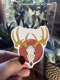 Sticker "Esprit de la Forêt" – Illustration Crâne de Cerf