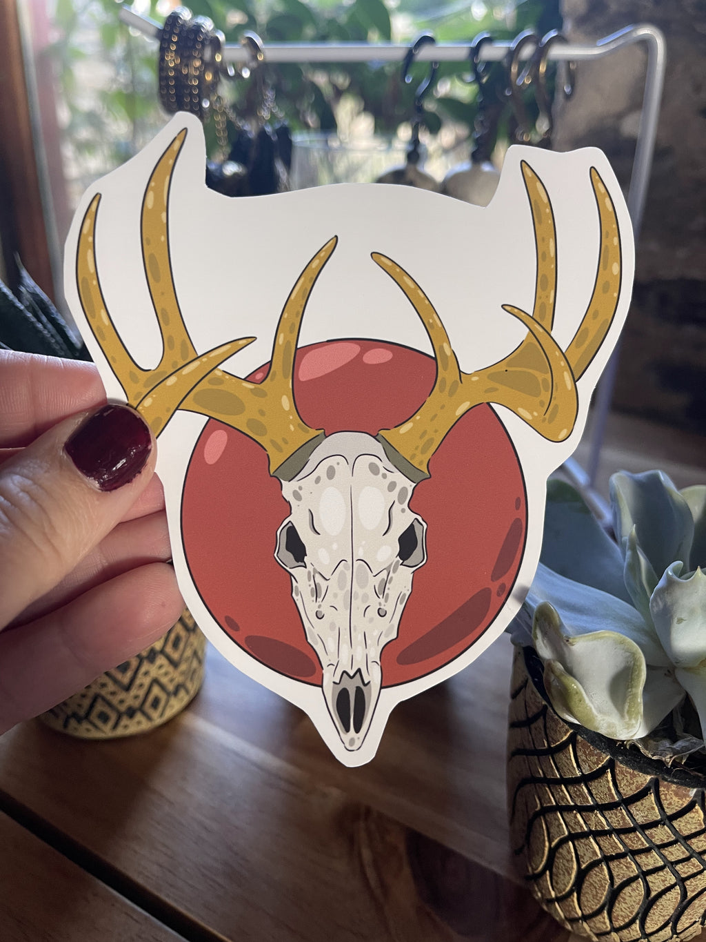 Sticker "Esprit de la Forêt" – Illustration Crâne de Cerf