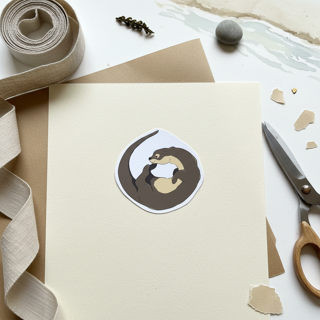 Sticker "Loutre" – Illustration Circulaire