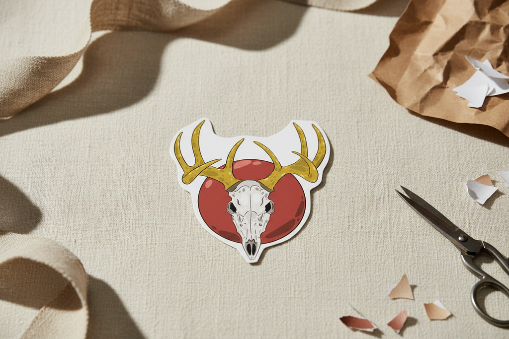 Sticker "Esprit de la Forêt" – Illustration Crâne de Cerf