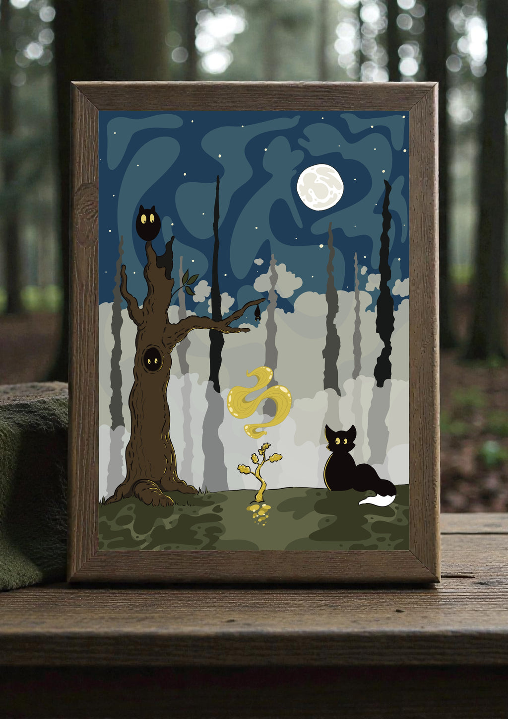 Illustration Hunvreoù Paper – Brocéliande - Affiche – univers poétique nature Bretagne