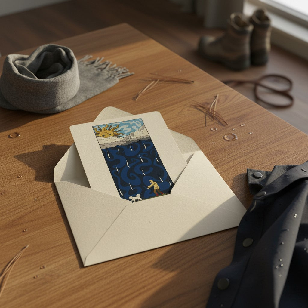 Illustration Hunvreoù Paper – Sous la pluie - Carte – univers poétique nature Bretagne