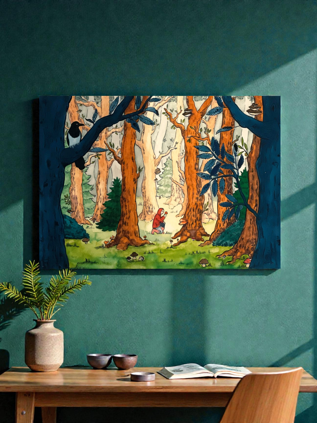 Illustration Hunvreoù Paper – Chaperon rouge - Affiche – univers poétique nature Bretagne