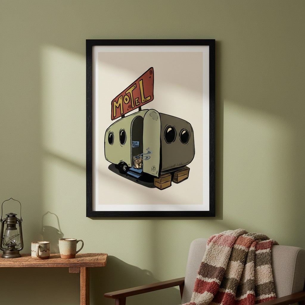 Illustration Hunvreoù Paper – Motel - Affiche – univers poétique nature Bretagne