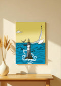Illustration Hunvreoù Paper – Phare mouettes - Affiche – univers poétique nature Bretagne