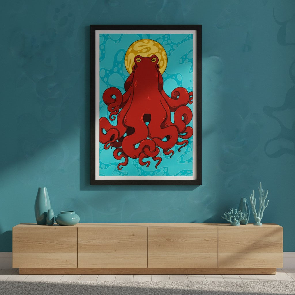 Illustration Hunvreoù Paper – Poulpe - Affiche – univers poétique nature Bretagne